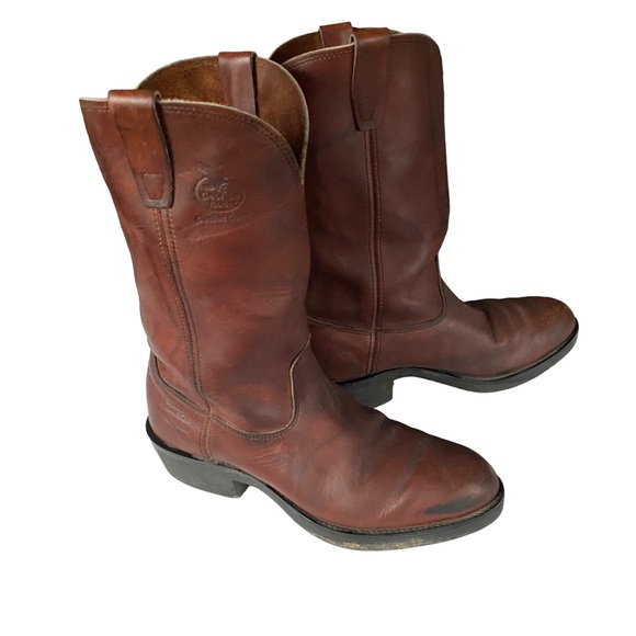 ❄️ 50% off winter OFF Farm & Ranch brown pull on western cowboy boots 11 M - Picture 4 of 13